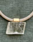 Detail view of Luckie Squared Optical Calcite necklace