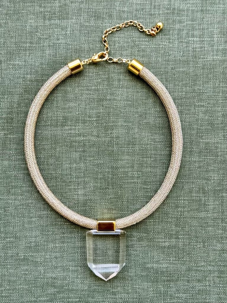 Lola Clear Quartz statement necklace by Dorow Collection